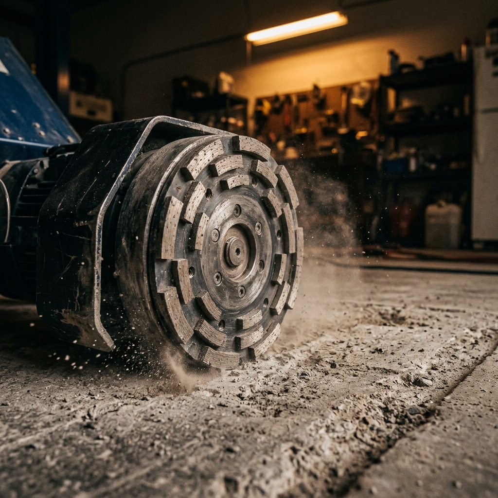 Polyaspartic garage floor coating on Port St. Lucie concrete slab — industrial-grade, hot-tire resistant